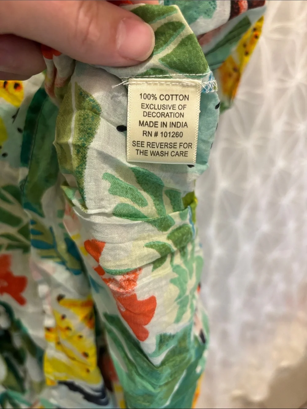 True Destinations Tropical Bird Print Smocked Dress- Green & Yellow - Picture 6 of 8